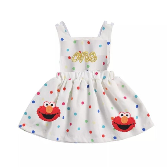 Elmo Dress Smash Cake First Birthday Cookie Monster Clothes Sesame Street Dress - Picture 1 of 3